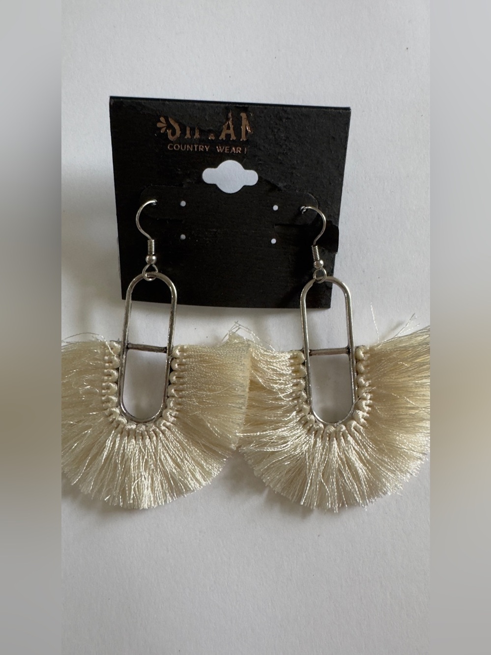 3”Shyanne Champagne Fringe Drop Earrings
